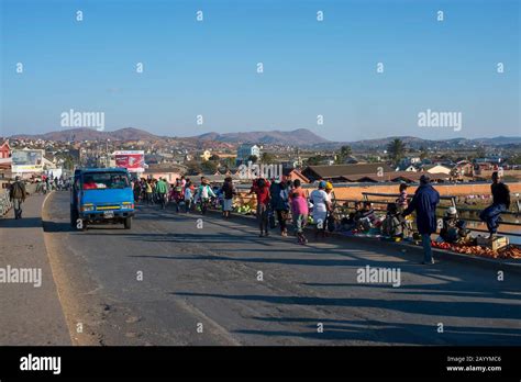 Street market in Antananarivo, the capital city of Madagascar Stock ...