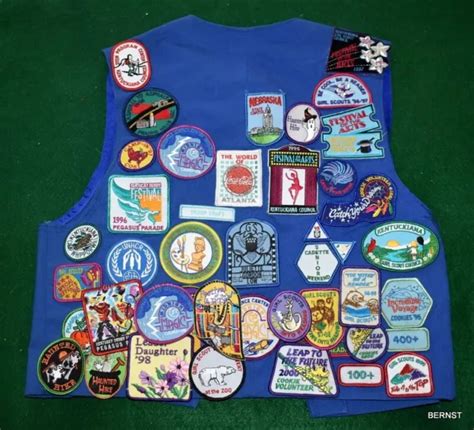 Vintage Girl Scout Cadette Uniform Vest With Pins And Patches