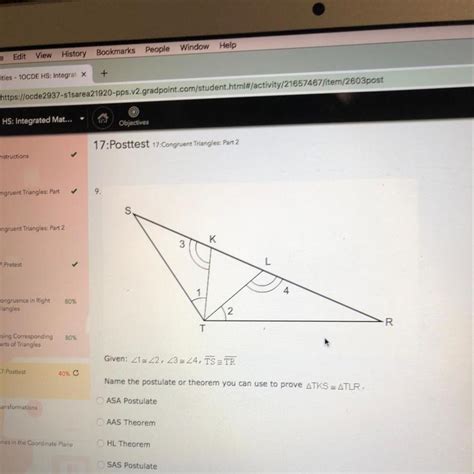 Name The Postulate Or Theorem You Can Use To Prove AKS E ATL Brainly