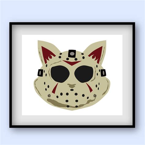 Jason Voorhees Kitty Cat Digital File Download Friday 13th Horror