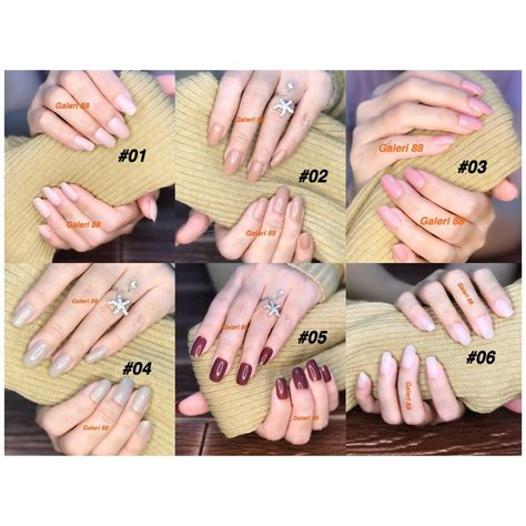 Jual Fake Nail Kuku Palsu Warna Polos Glossy Square Oval Shopee Indonesia