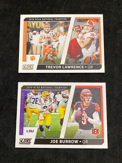 Lot 2 Mint 2021 Score Ncaa National Champion Joe Burrow Trevor