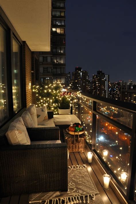 Apartment Balcony Decorating Night In Apartment Balconies