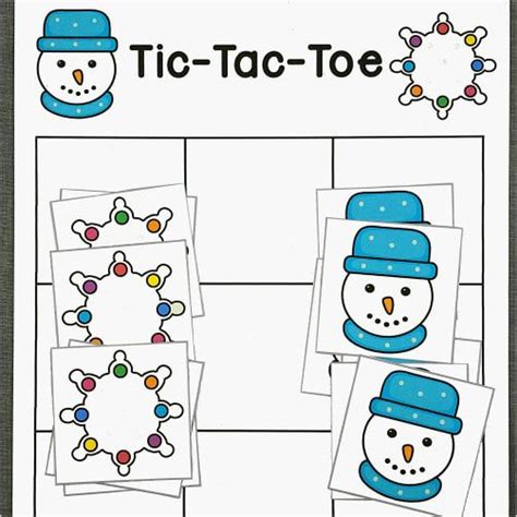 Snowman Tic Tac Toe For Preschool And Kindergarten Tic Tac Toe Winter Theme Preschool