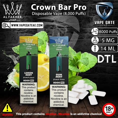 Al Fakher Crown Bar Pro Disposable Vape 8000 Puffs