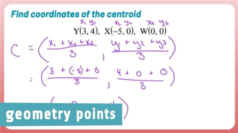 Geometry Points Find The Centroid Of A Triangle Without A Graph Youtube