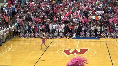 2014 Twhs Pink Out Pep Rally Twirl Routine 10102014 Youtube