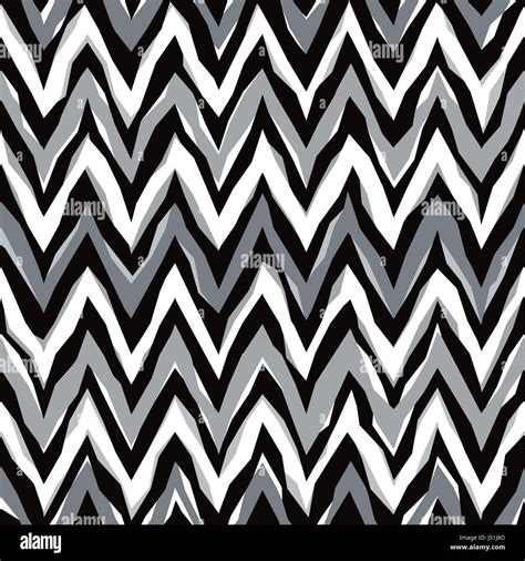 Free Form Abstract Zigzag Pattern In Black White And Grey Repeats