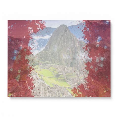 Peru Flag Machu Picchu Canvas Wall Art Perucousa