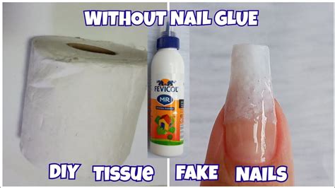 Diy Tissue Fake Nails With Fevicol Fake Nails Without Nail Glue At Home Youtube