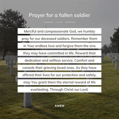 Prayer for a fallen soldier