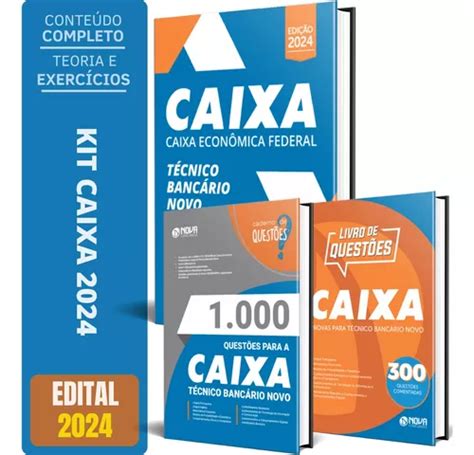 Kit Caixa 2024 Apostila Técnico Bancário Novo Caderno 1000 Questões