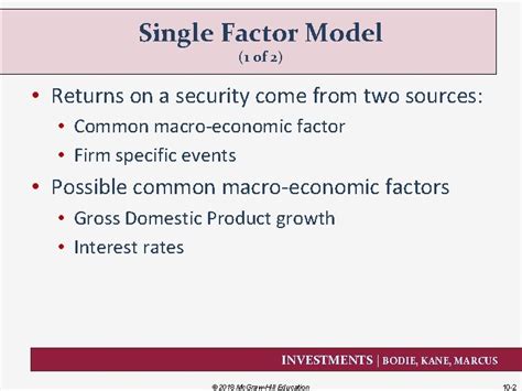 Chapter Ten Arbitrage Pricing Theory And Multifactor Models