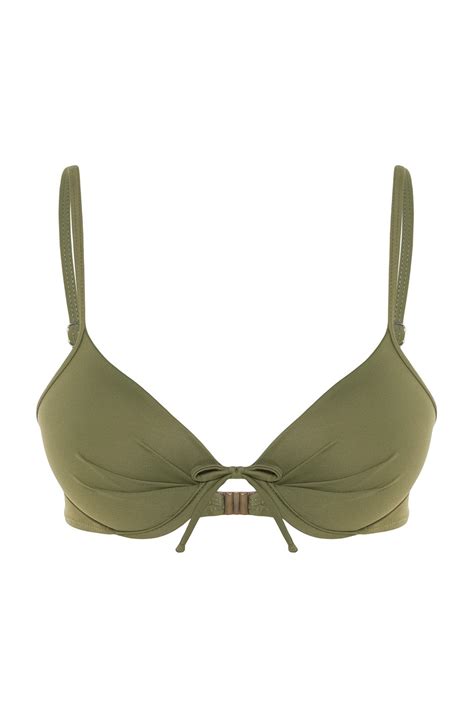 Trendyolmilla Haki Balkonet Push Up Core Bikini Üstü TBESS BU Fiyatı Yorumları Trendyolmilla