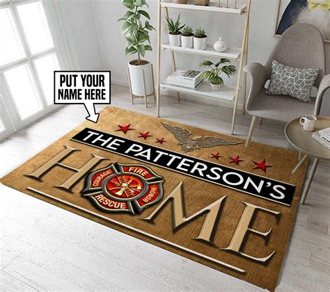 Personalized Firefighter Living Room Area Rug - Dingmun