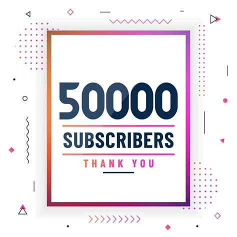 Thank You 50000 Subscribers 50k Subscribers Celebration Modern