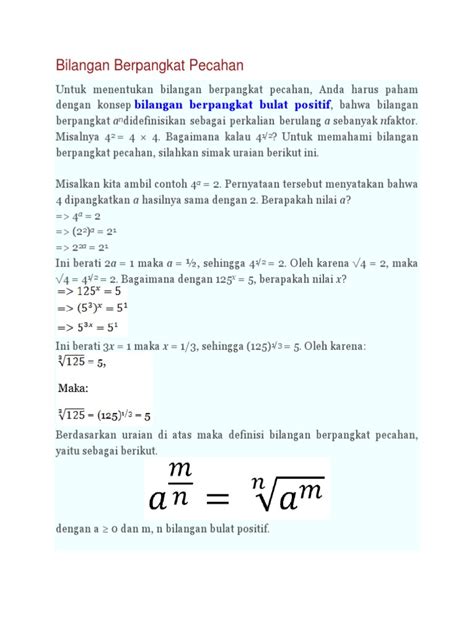 bilangan berpangkat pecahan