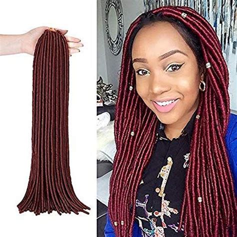 Faux Locs Crochet Rajout Cheveux Tresses Brun Foncé Meches Pour