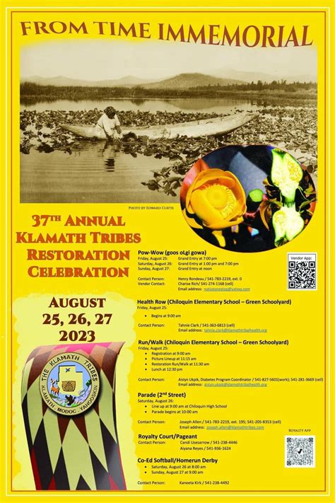 37th Annual Klamath Tribes Restoration Celebration 2023 Pow Wow Calendar