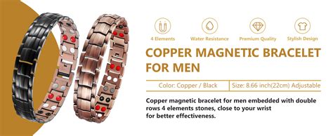 Amazon Feraco Copper Bracelet For Men 4 Elements Magnetic