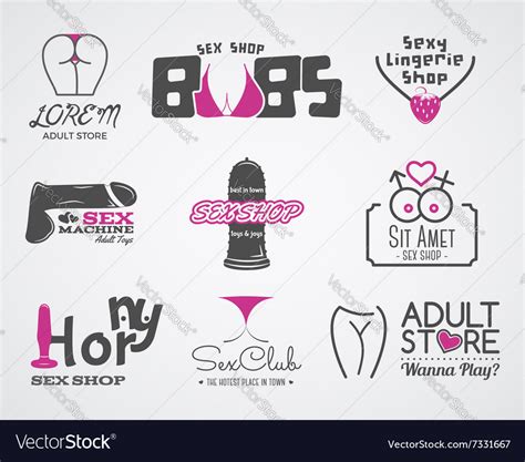 Collection Cute Sex Shop Logo And Badge Design Vector Image Free