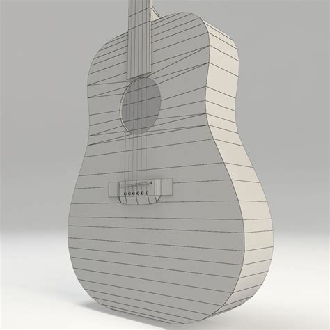 3d Model Acoustic Guitars Low Poly Vr Ar Low Poly Cgtrader