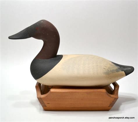 CHARLES BRYAN Decoy Canvasback Duck Hand Carved Wooden Decoy Signed