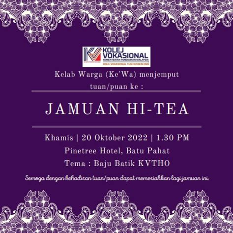 Jemputan Majlis Hi Tea