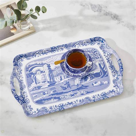 Spode Blue Italian Large Melamine Sandwich Serving Tray Blue And White 48