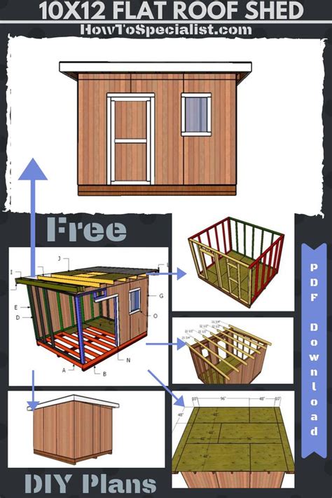 X Shed With Flat Roof Free Diy Plans Howtospecialist How To