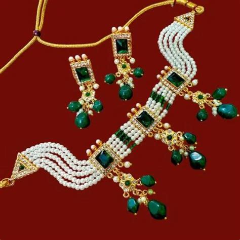 Buy RAJASTHANI GAHANA Alloy Gold Plated Green Jewel Set Pack Of 1