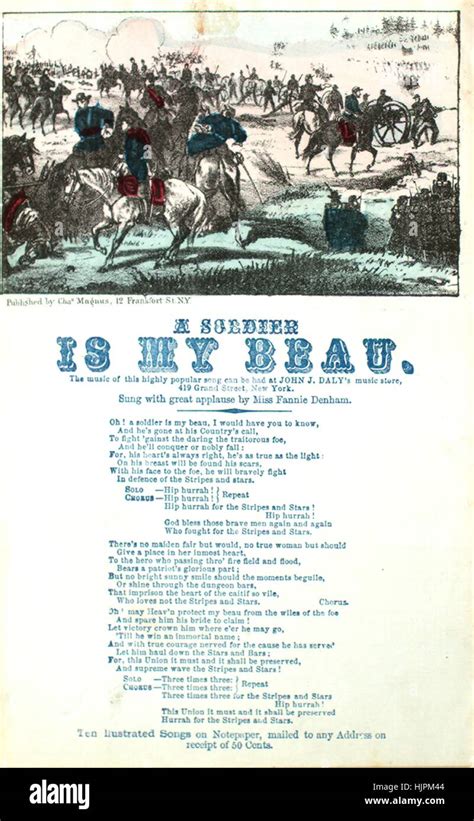 Sheet music cover image of the song 'Song Sheet A Soldier Is My Beau ...