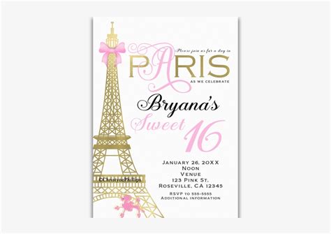 Paris Pink And Gold Elegant Chic Birthday Party Invitations Party Invitations Rose Gold Paris