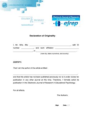 Fillable Online Investigacion Psicopedagogica Declaration Of