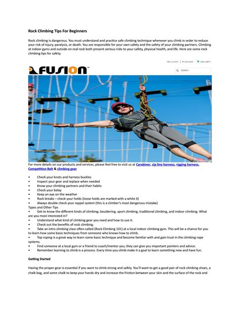 Rock climbing tips for beginners by fusionclimb - Issuu