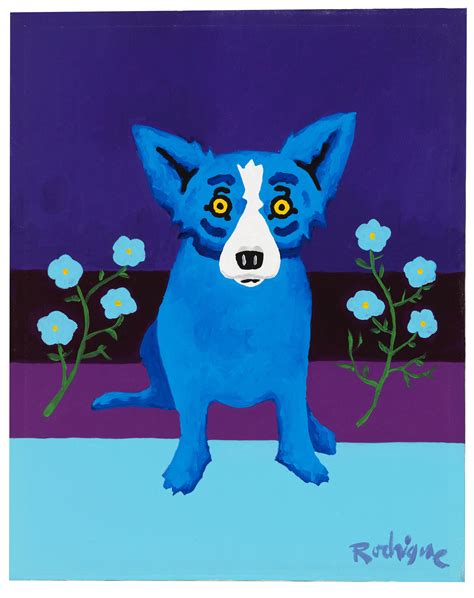 George Rodrigue 1944 2013 Blue Flowers For A Blue Dog Christies