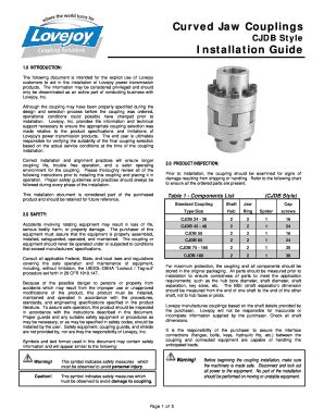 Fillable Online Cjdb Curved Jaw Coupling Install Guide August