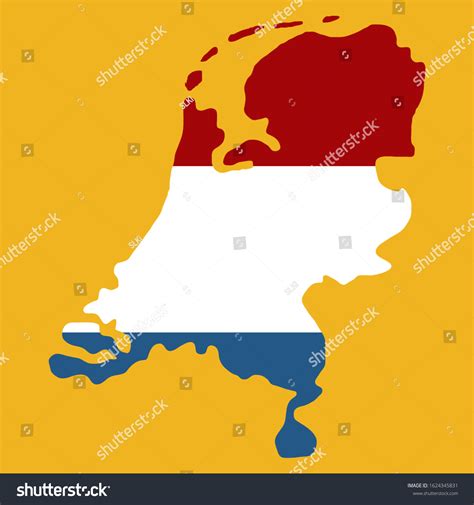 Vector Map Netherlands Flag Isolated White Stock Vector (Royalty Free ...