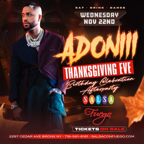 Dj Adoni Thanksgiving Eve Birthday Afterparty Tickets Boletosexpress