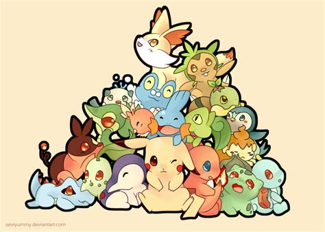 Pokemon: All starters | Pokemon, Cute pokemon wallpaper, Cute pokemon