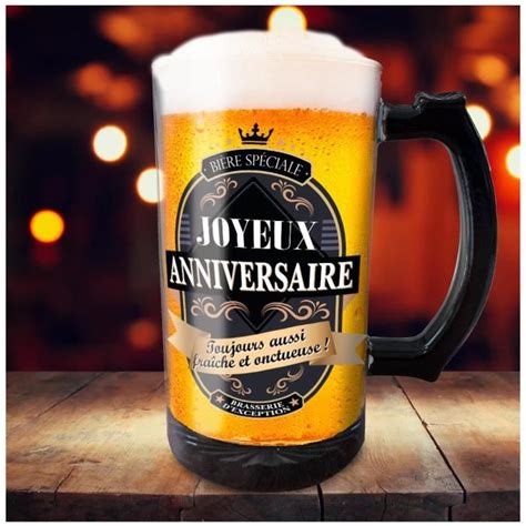 Chope Bi Re Humoristique Joyeux Anniversaire Verre Cm Cl