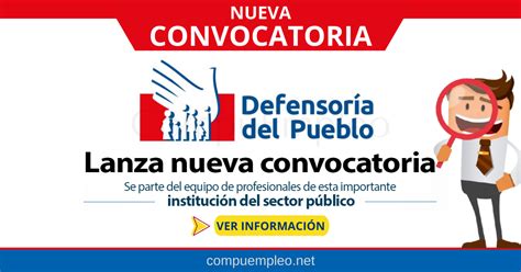 convocatoria en defensoría del pueblo CompuEmpleo net