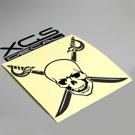 Xgs Decal Car Stickers Pirate Mark Skull And Cross Knives 12 X 14 Cm