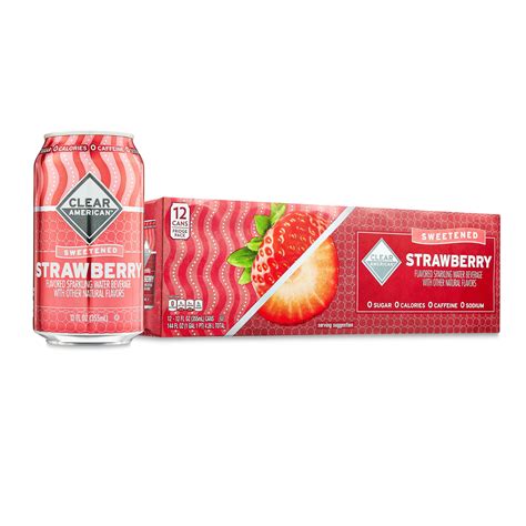 Clear American Strawberry Sparkling Water 12 Fl Oz 12 Count Walmart