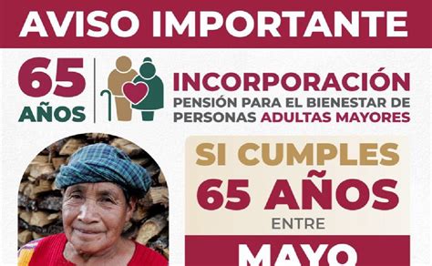 Registro y calendario para recibir Pensión Bienestar para adultos