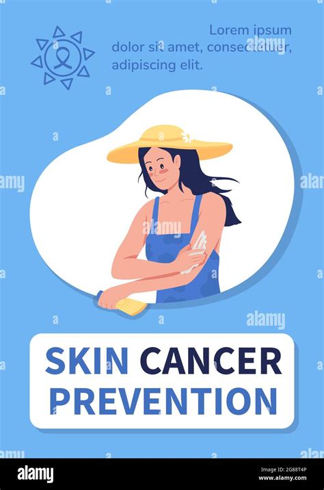 Skin cancer prevention poster flat vector template Stock Vector Image ...