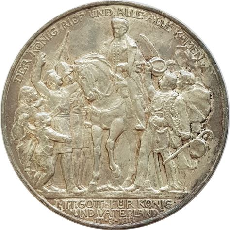 ALLEMAGNE PRUSSE 3 MARK 1913 A TTB