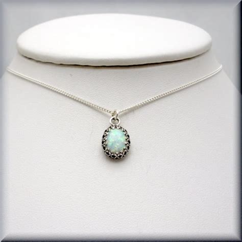 Opal Necklace Opal Jewelry October Birthstone Necklace - Etsy