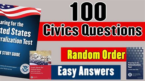 Random Order 100 Civics Questions For U S Citizenship Interview 2024