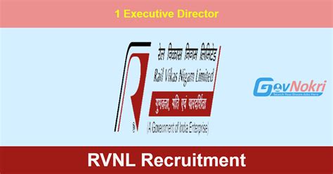 RVNL Hiring Notification 2024 For 1 Post Of Executive Director